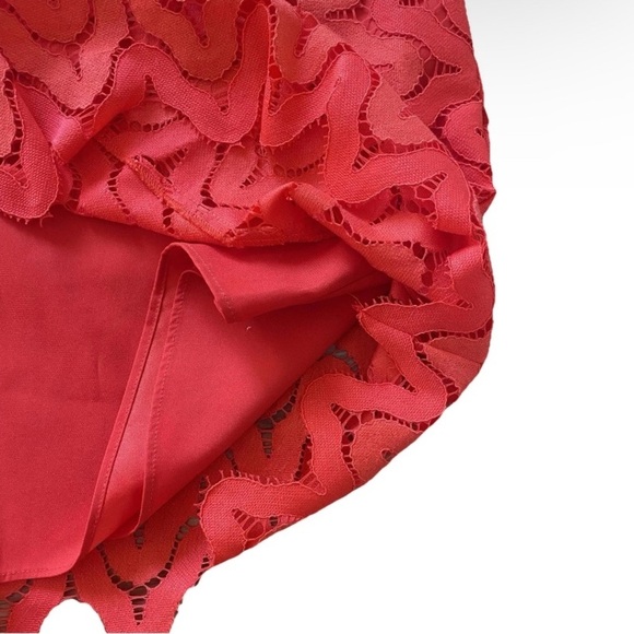 Kate Spade Lace Dune Shift Dress Women Size 8 Red Sleeveless Tunic Scalloped - Picture 6 of 7